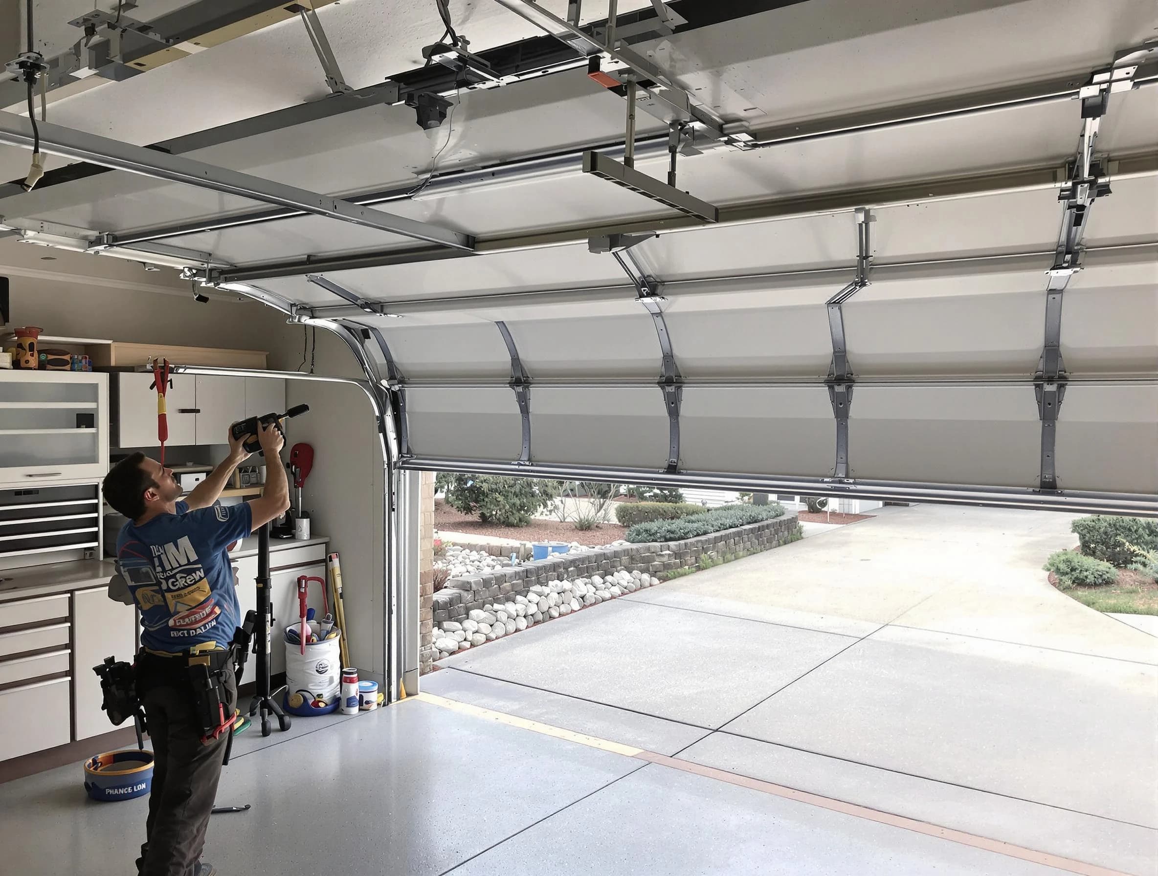 Garage door track repair service by Columbine Garage Door Repair in Columbine