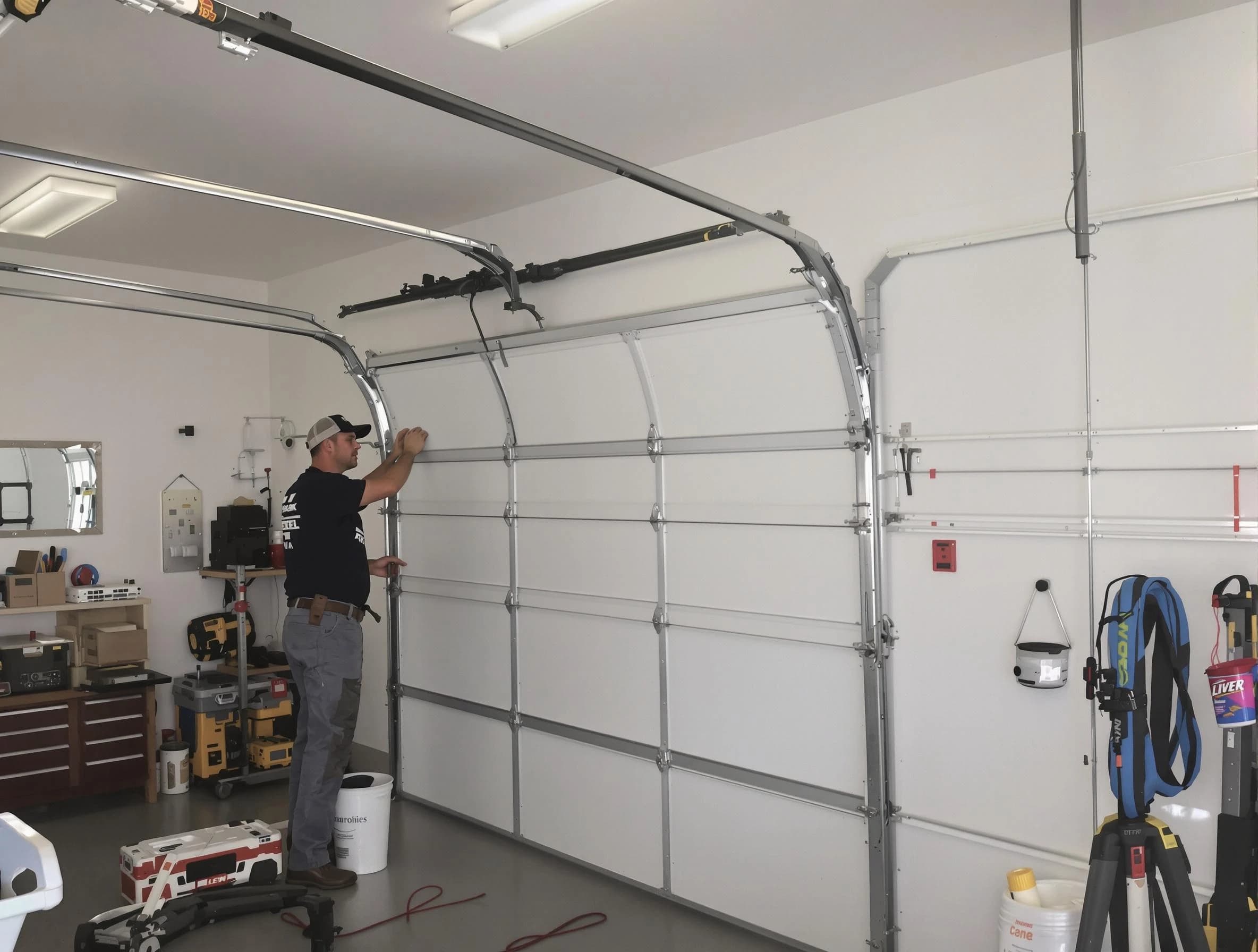 Columbine Garage Door Repair team installing new garage door in Columbine