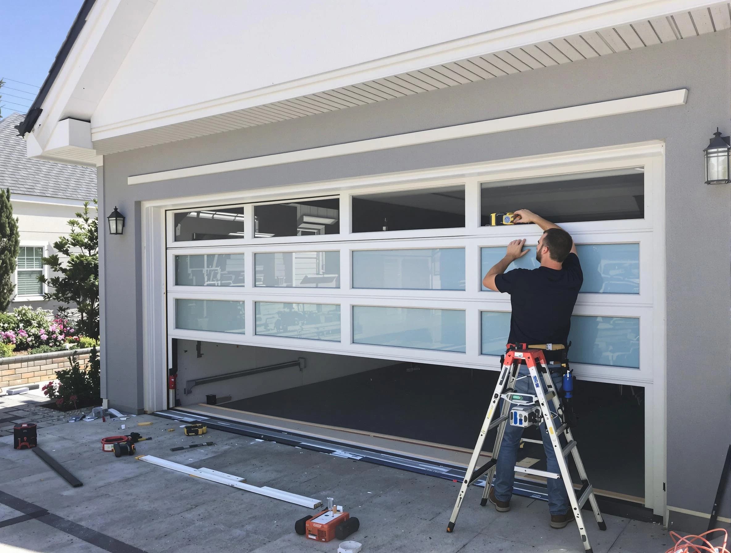 Columbine Garage Door Repair team performing garage door replacement in Columbine