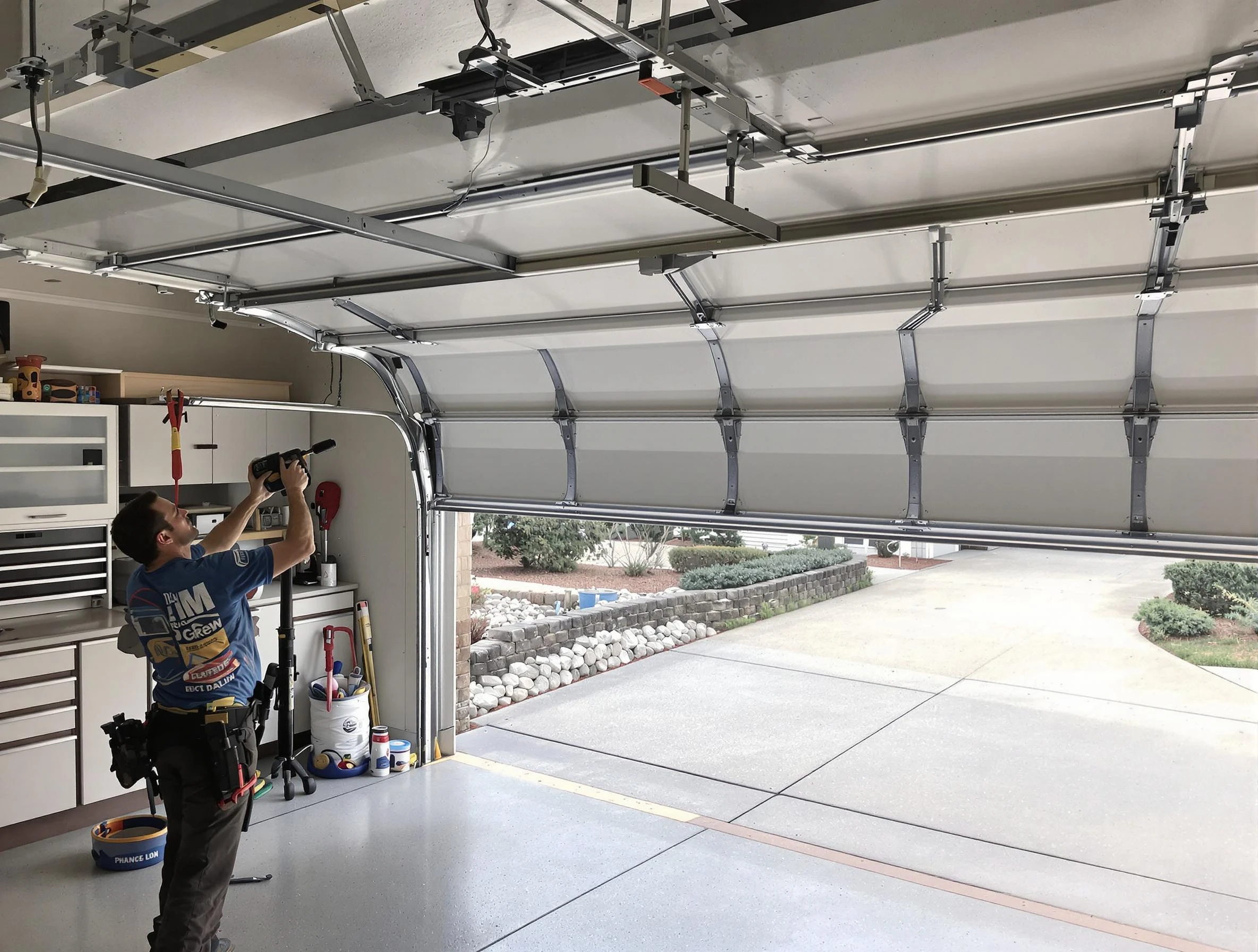 Garage door track repair service by Columbine Garage Door Repair in Columbine